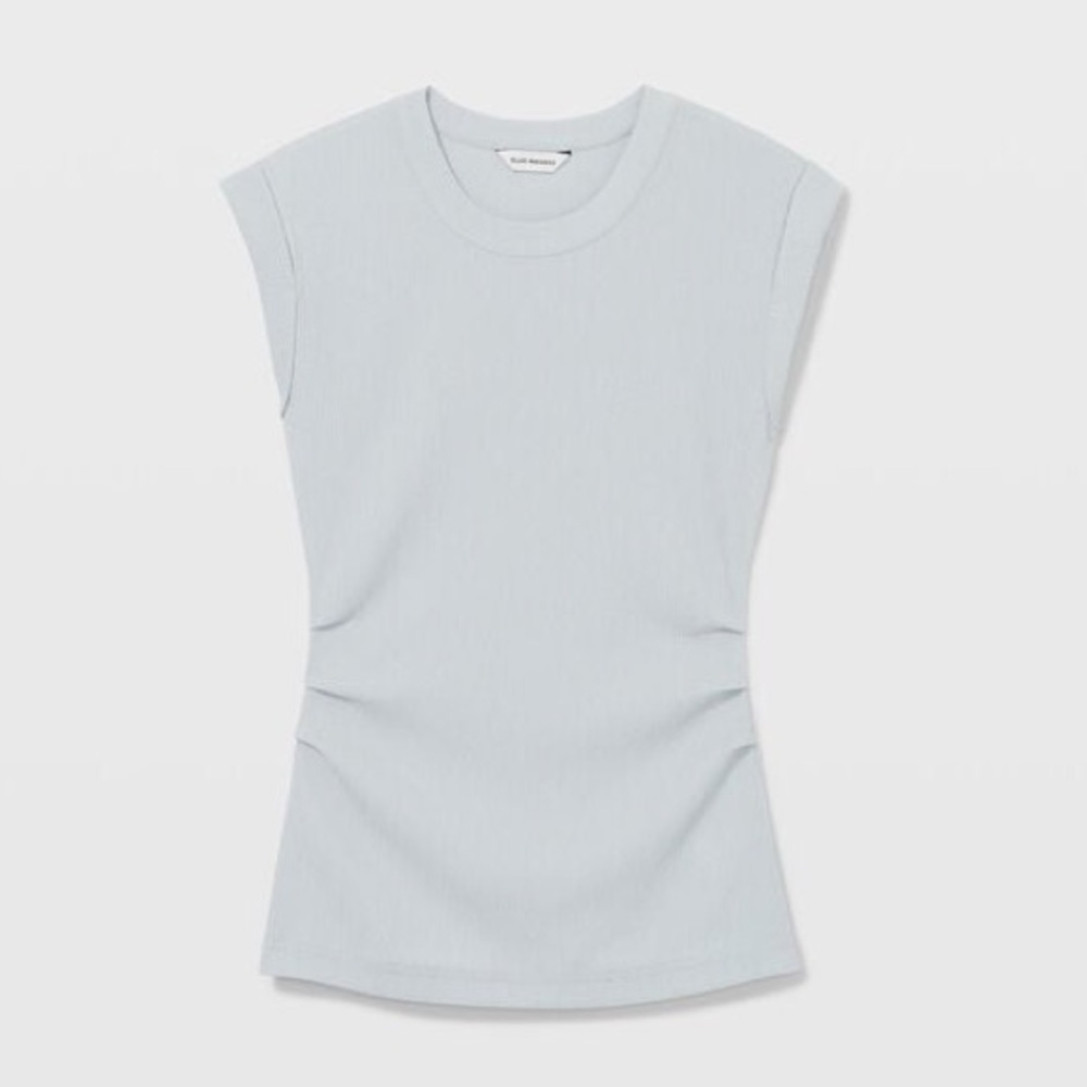 Club Monaco Textured Ruched Top M